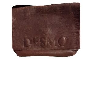 Vintage Desmo Italian Leather Shoulder Messenger Bag Purse Pebble‎ Dark Brown